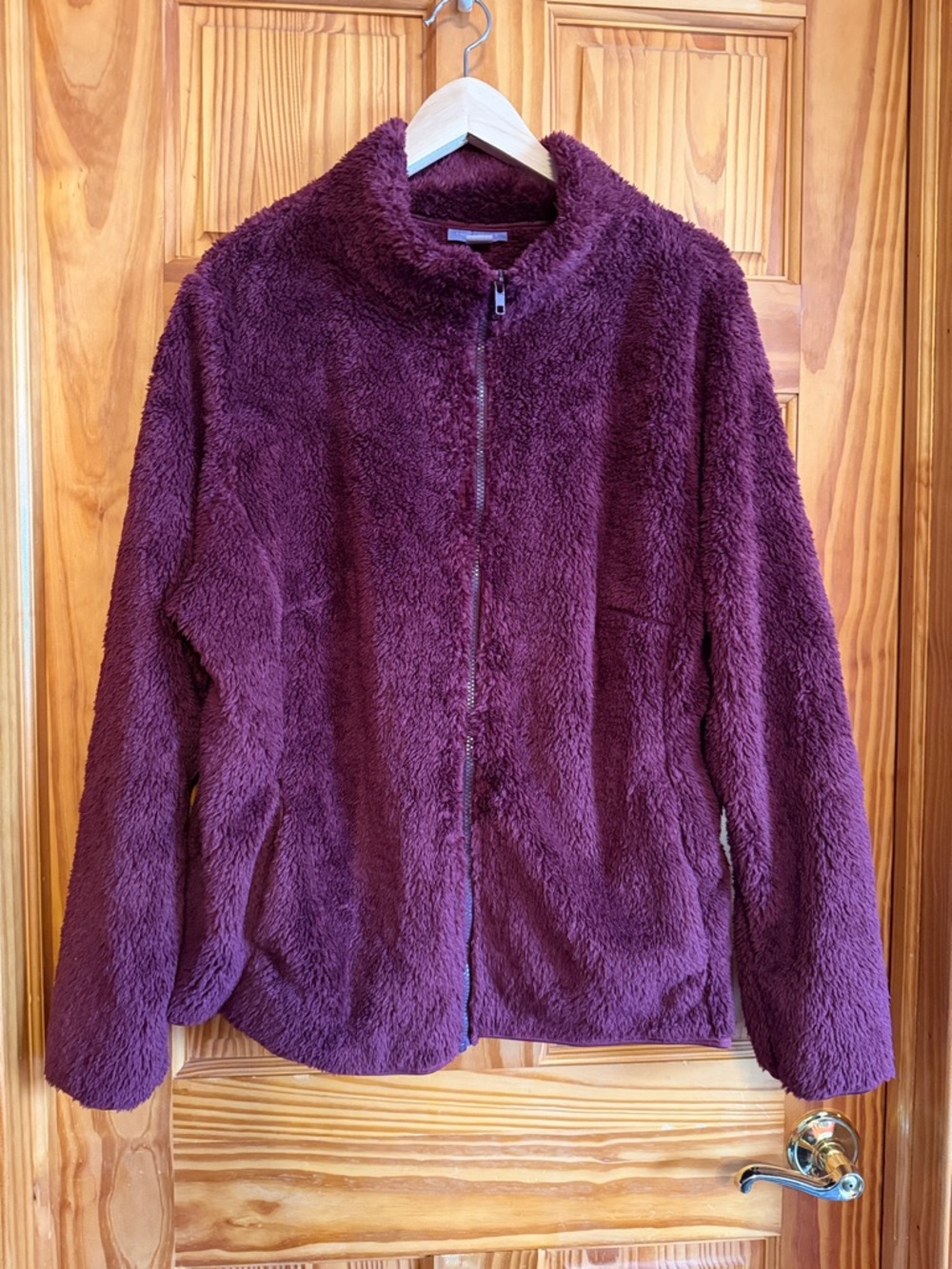 Laura Scott Plush Teddy Jacket in Plum